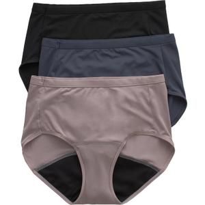 Hanes Women's Comfort, Period Underwear Pack, Light Leaks Period Panties, Light Protection Underwear, 3-Pack (9)