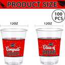 100 Pcs 12oz Graduation Cups Class of 2026 Disposable Graduation Plastic Cups, 2026 Grad Party Cups for Congrats Grad, Class of 2026 Celebration Party Supplies Tableware