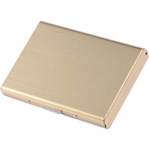 EASTNIGHTS RFID Credit Card Holder for Women and Men, Stainless Steel Credit Card Wallet for Holding Debit Card and ID Card (Gold)
