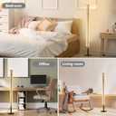 NUR Modern LED Floor Lamp with Remote & Foot Switch, 2700K6500K 3 Color Temps & 10100% Dimming, Sparkly Glitter Acrylic Tube Column, Slim Black Tall Standing Lamp for Living Room Bedroom Office
