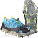 Ice Cleats for Kids, Kids Crampons for Hiking Boots & Shoes, Stainless Steel Anti-Slip Kids Snow Cleats, Ice Snow Grips for Toddlers, Kids and Youth Fishing, Walking, Hiking & Climbing (M(4.5 Big Kid-7 Big Kid/Woman))