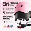 Kids Bike Helmet Set,CPSC Certified with Knee Elbow Wrist Pads Guards,Toddler Adjustable Black Helmet for Ages 2-3-5-8 Girls Child,Sports Protective Gear Set for Bicycle Skate Scooter