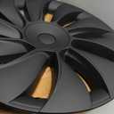 Matte Black 19 Inch Hubcaps for 2026 Tesla Model Y Juniper, Full Coverage Wheel Covers, Snap-On Rim Protectors, Durable ABS Replacement for Tesla 19 Stock Wheels, Anti-Scratch & Secure Fit