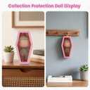 2 x Protective Case with Keychain, Large Clear Figure Display Bag for 17cm Doll, Portable Small Doll Storage, Dustproof Scratch-Resistant for Standing (Doll Not Included), Pink