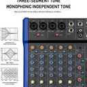 Audio Mixer, 10-Channel DJ Mixer Bluetooth Studio Mixing Board Audio with 99 DSP Effects USB Drive+48V Phantom Power, XLR Microphone Jack Professional Mixer For Karaoke Studio Streaming