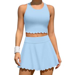 ATTRACO Tennis Outfits for Women Racerback Golf Dress Athletic Workout Dress (Blue, S)