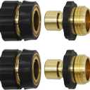 Twinkle Star 3/4 Inch Garden Hose Fitting Quick Connector Male and Female Set with Extra Rubber Washers, 2 Set