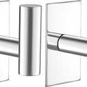 VAEHOLD Wall Towel Hooks, Heavy Duty Sticky Holder Waterproof Towel Hooks for Hanging Coat, Clothes, Closet Hook Wall Mount for Kitchen (Chrome, 2 Pack)