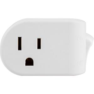 2 x GE Grounded Power Switch, Outlet Extender, 3-Prong, Easy to Install, for Indoor Lights and Small Appliances, Energy Efficient Adapter, Space Saving Design, UL Listed, White, 25511