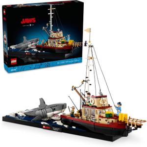 LEGO Ideas Jaws Set - Diorama Kit for Fans of The Classic Movie - Shark Toy - Movie Memorabilia Gift for Adults - Includes Orca Boat and Chief Brody, Hooper and Quint Minifigures - 21350
