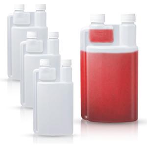 4 Pcs 16oz Plastic Flask for Liquor, Measuring Bottle with Built in 0.84oz Flask, Bar Mixologist Travel Outdoor Liquor Dispenser