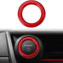 Auovo Push Start Stop Button Cover Trim Compatible with Toyota Prius Accessories 2023 2024 2025 2026 Prius Prime ABS Power Push Start Button Outer Ring 1pc (Red)