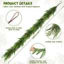 2Pcs 9FT Christmas Norfolk Pine Garland, Realistic Artificial Pine Garland, Real Touch Faux Greenery Christmas Garland for Table, Mantle, Winter Holiday Christmas Decorations Indoor Outdoor