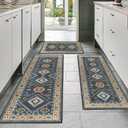 SIPIHA Farmhouse Kitchen Rug Sets 4 Piece with Runner Non Slip Kitchen Rugs and Mats Washable Kitchen Mats for Floor Thick Kitchen Floor Mat Carpet Runner Rugs for Entryway, Laundry, Sink