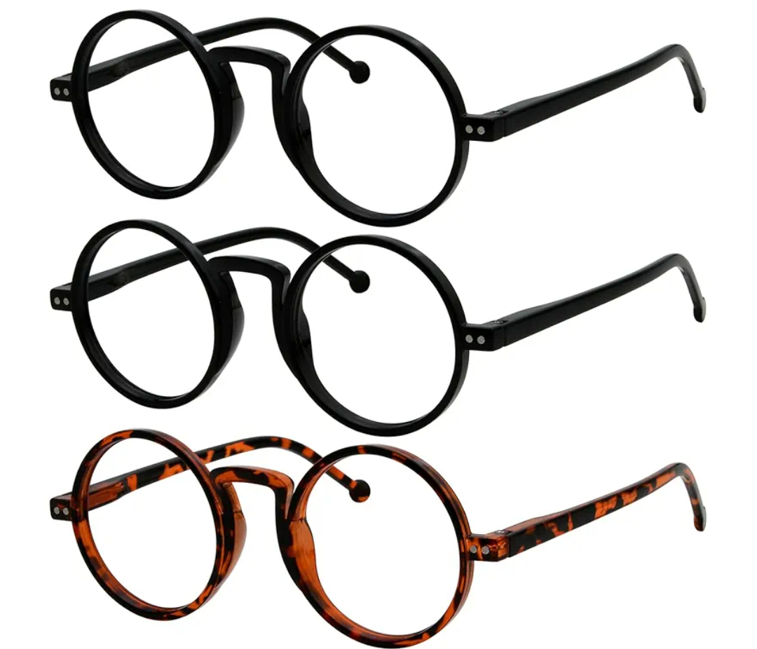 Eyekepper Oversized Round Reading Glasses for Men Women Retro Readers +3.50