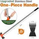 59 Inch One-Piece Handle 2-in-1 Garden Hoe and Weed Puller Tool