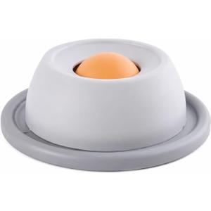 Slow Feeder Dog Lick Bowl for Liquid Treats, Rolling Ball Treat Dispenser, Anti-Slip Enrichment Feeder for Bone Broth, Yogurt & Wet Food, for Small & Medium Dogs & Cats (Grey)