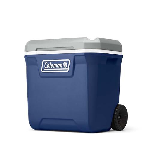 Coleman Classic Series Insulated Portable Rolling Cooler with Wheels, Leak-Resistant Outdoor Hard Cooler Keeps Ice up to 5 Days, 65-Quart