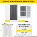 Grey Blackout Curtains for Bedroom Living Room 63 Inch Length 2 Panels Set, Soft Solid Room Darkening Thermal Insulated Window Treatments, Rod Pocket Dining Room Curtains, Grey, 40" Wx63 L
