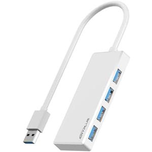 ANYPLUS USB 3.0 Hub, Portable Slim USB Hub Adapter, 0.8 ft Multiple USB Splitter, USB Extender for PC, Laptop, iMac, Surface Pro, MacBook, Mac Pro, Flash Drive, XPS, Mouse, HDD【White】
