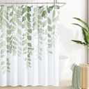 BOODII Light Sage Shower Curtain for Bathroom Botanical Eucalyptus Nature Eucalyptus Shower Curtain Set Floral Leaves Waterproof Bathroom Bath Curtains with Hooks 72x72