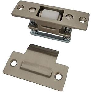 QCAA Heavy Duty Solid Brass Adjustable Silent Roller Catch, Satin Nickel, 1 Pack