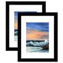 LUCKYLIFE 16x20 Frames, Picture Frames for Wall, Display Pictures 11x14 with Mat or 16x20 without Mat, Set of 2, Black