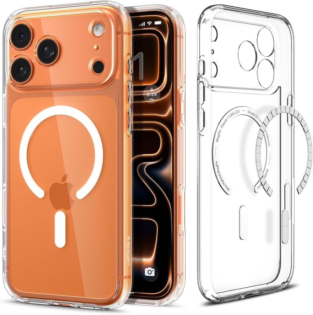 Spigen for iPhone 17 Pro Max Case, Ultra Hybrid MagFit [TPU Covered Camera Control] [Anti-Yellowing] [Compatible with Magsafe] - Clear