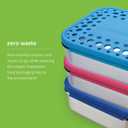 LunchBots Large Cinco Stainless Steel Lunch Container - Five Section Design Holds a Variety of Foods - Metal Bento Box - Dishwasher Safe - Stainless Lid - Blue Dots