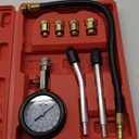 Compression Tester 8pcs Engine Cylinder Pressure Gauge Test Kit with Portable Storage Case, Range of 0-300 Psi, Fits for Universal Automotive Cars and Motorcycles