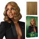 Sensationnel Chicbob Lace Front wig - Lob Unit 2 Face Framing Glue less Wig Wide 5 Inch Deep Part Synthetic Pre plucked Hairline (CARAMELBLONDE)