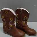 Motasha Floral Embroidered Girls Cowgirl Boots Western Cowboy Boots For Toddler To Big Kids Square Toe Mid Calf Side Zipper Horse Riding Birthday. M7125 Sf Brown 10