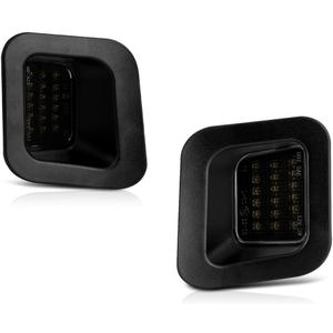 VIPMOTOZ Full LED Smoke Lens License Plate Light For 2003-2018 Compatible with Dodge RAM 1500 2500 3500 Pickup Truck, 6000K Diamond White, 2-Pieces Tag Lamp Assembly Replacement