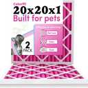 Colorfil 20x20x1 Air Filter (2-Pack) | Made in the USA | Color Changing | Remove Cat and Dog Odor | MERV 8 for Pet Hair Dander and Dust | 19.5"x19.5"x0.75" Exact Size