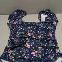 Eomenie Women's Tummy Control One Piece Swimsuit Ruffle Square Neck Bathing Suit Ruched Cutout Back Slimming Swimwear, Size: XL