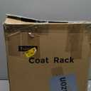 Coat Rack with 4 Hooks,  With  Adjustable Heights, Modern Hall Tree, Sturdy Metal Clothes Stand with Sintered Stone Base for Entryway, Office, Bedroom, for Coats, Hats, Handbags and Scarves, Black