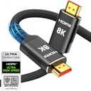 Snowkids 8K Certified HDMI 2.1 Cable 10 ft, 48Gbps Ultra High-Speed HDMI Cables Cord, 10K 8K@60Hz, 4K@120Hz Compatible for TV/Laptop/Monitor/PS-5/X-box/Projector/Entertainment/Sound System & More