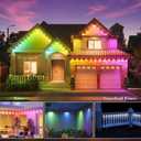 Permanent Outdoor Lights for House 50ft Waterproof RGB Eave Light IP67 String Lights with 30 LED App Remote RGB Under Eave Lighting for Garden Party Holiday Christmas Deco