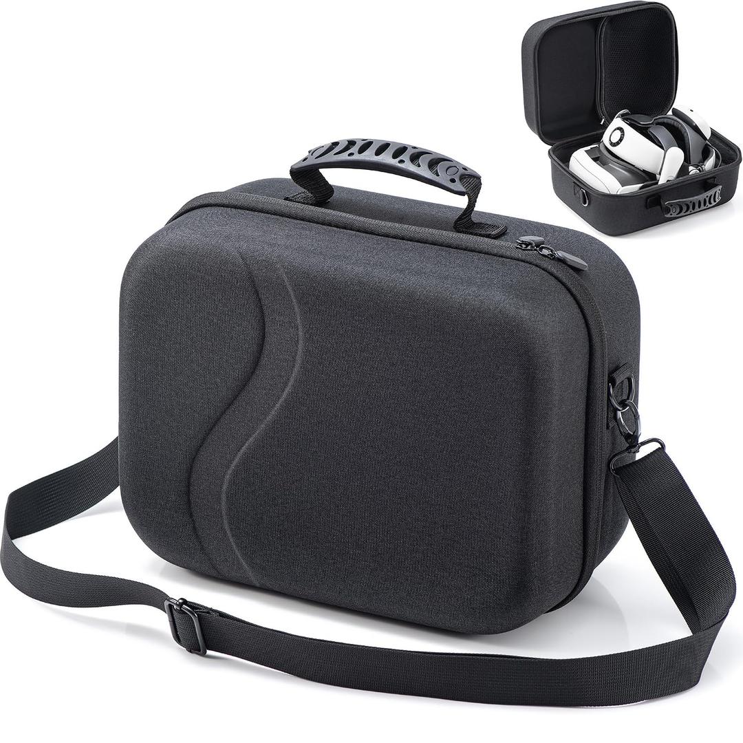Large Carrying Case for Meta Quest 3, Hard Travel Case Compatible with BOBOVR S3 Pro/KIWI Design Battery Head Strap, Oculus Quest 3 Controller and Accessory, Hard Shell and Soft Lining Travel Bag