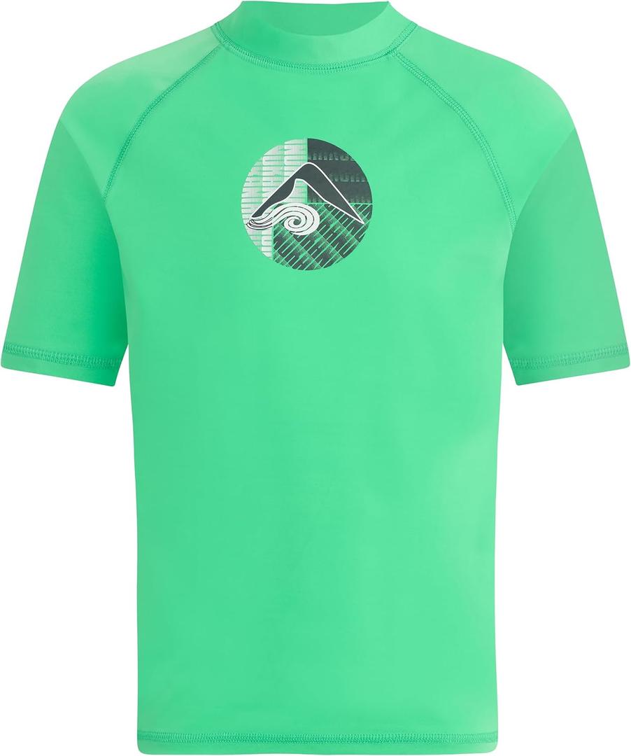 Kanu Surf Boys Haywire UPF 50+ Sun Protective Rashguard Swim Shirt (14-16, Explore Green)