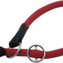 Aiminto Braided Round Martingale Dog Collar, Training Collar with Slidable Stop Ring - Ideal for Medium/Large Dogs (M+(1/2") - 18" Long, Red)