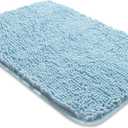 Yeaban Baby Blue Bathroom Rugs – Thick Chenille Bath Mats | Absorbent and Washable Bath Rug Non-Slip, Plush Rugs for Bathroom, Shower, Sink(17" x 24")