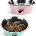 Slow Feeder Dog Bowls,6cups Large Capacity,Set of 2,Including Two Bowls and one Slow Feeder Insert,Suitable for Large and Medium-Sized Dogs