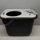 IRIS USA Cat Litter Box Large Top Entry with Lid, Enclosed Litter Box with Litter Catching Lid & Scoop, Covered Cat Litter Box Enclosure for Privacy, High Sided, Black/Gray
