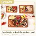 Bamboo Cutting Board for Kitchen 3-Piece Wooden Boards with Juice Grooves, Side Handles, Non-Slip Mats Perfect for Meat, Veggies, Fruit Ideal Kitchen Gift