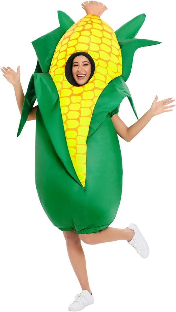 Spinosaurus Thanksgiving Inflatable Corn Costume for Adult Inflatable Food Costumes Halloween Funny Blow Up Costume Inflatable Suit for Men Women