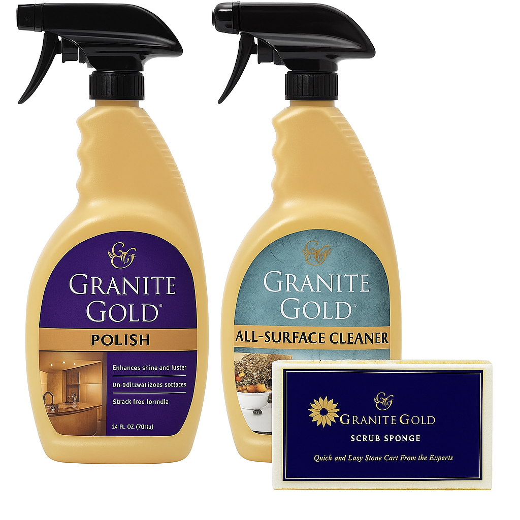 Granite Gold Home Care Collection Streak-Free Cleaning for Granite, Marble, Travertine, Quartz, Natural Stone Countertops, and Floors 24 Fluid Ounces 3-Pack 1 Count