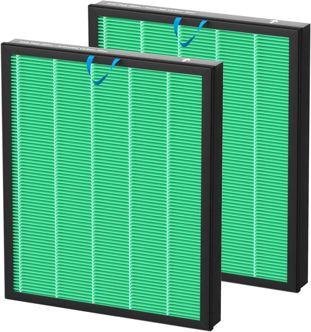 Vital 100S Replacement Filter for LEVOIT Vital 100S and Vital 100S-P Air Purifier, H13 Ture HEPA and Activated Carbon Vital 100S-P Filters, Vital 100S-RF-TX, 2 Pack Green
