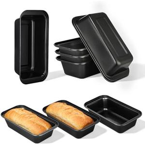 tchrules Bread Pan Set, Non-Stick 9×5 Loaf Pans for Baking Homemade Bread, Sourdough, Brownies, Cake, Carbon Steel, Rectangle Baking Pans (Grey)