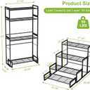 VyGrow Plant Stand, 4 Tier Widened Stackable Tiered Plant Stand, Upgraded Scalable Heavy Duty Tall Plant Shelf for Indoor Outdoor, Garden, Display Shelves, Flower Pot Holder, Black